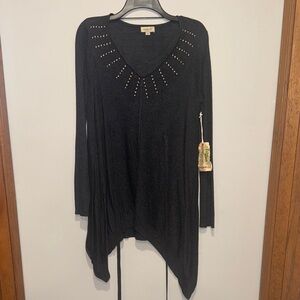 ONE WORLD NWT Size M Charcoal Knit Top